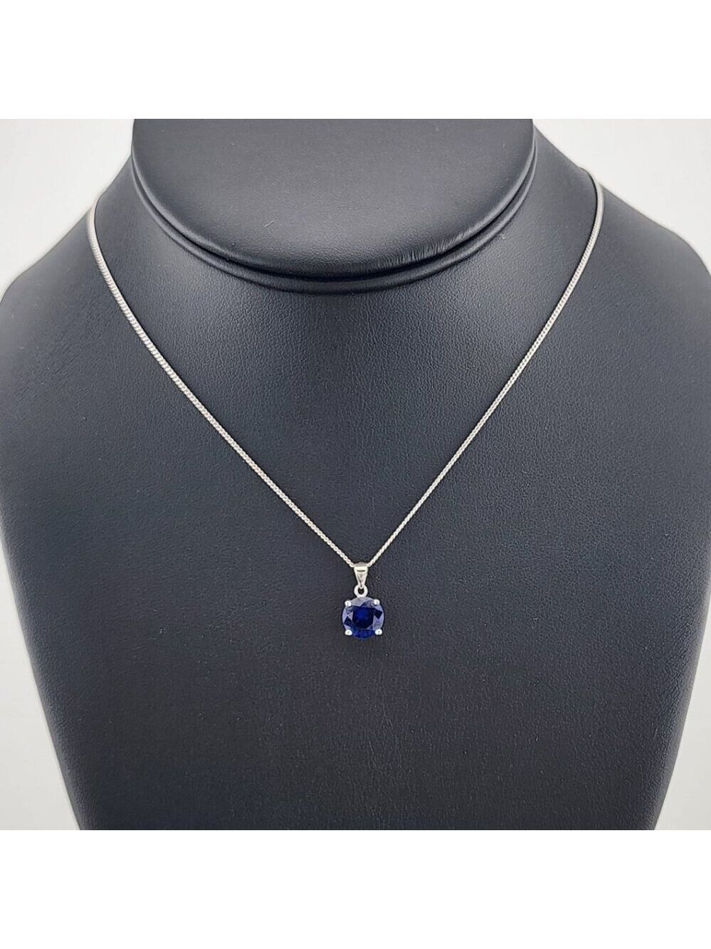 Blue Gemstone Necklace in 925 Sterling Silver